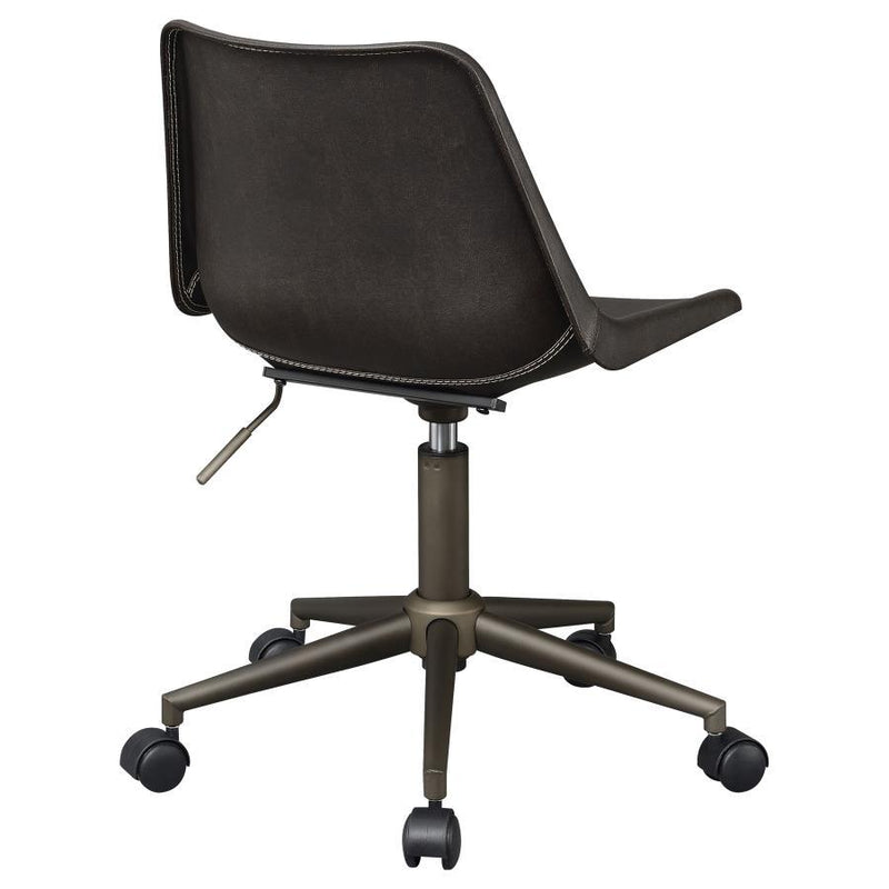 Carnell - Upholstered Adjustable Home Office Desk Chair - Brown