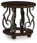 Frallyn - Round End Table - Dark Brown