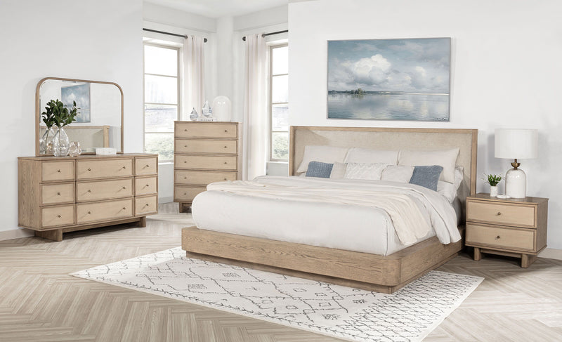 Kailani - 9-Drawer Dresser & Mirror - Beige Oak