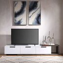 Orion - TV Stand - White High Gloss & Rustic Oak