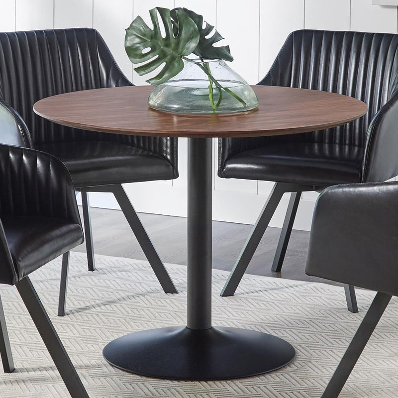 Cora - Round Wood Top Dining Table - Brown Walnut