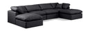Indulge - Faux Leather 6 Piece Modular Double Chaise Sectional