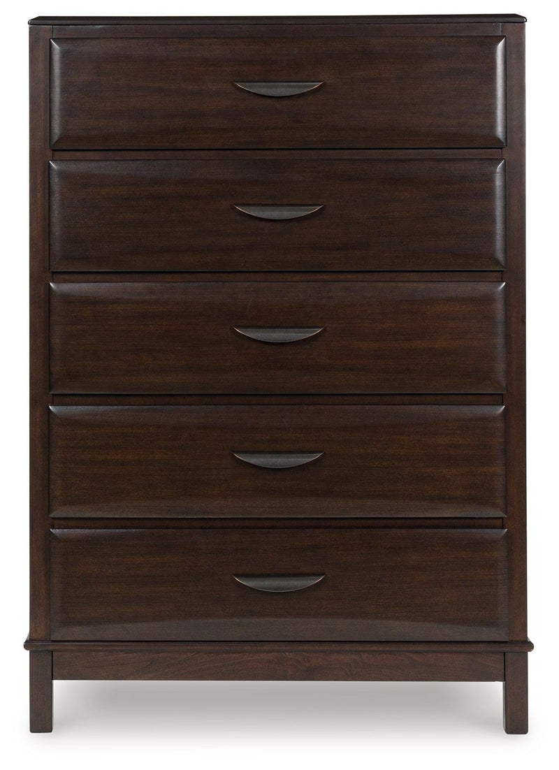 Vanmore - Dark Brown - Five Drawer Chest