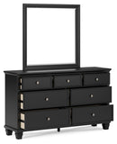 Lanolee - Dresser And Mirror - Black