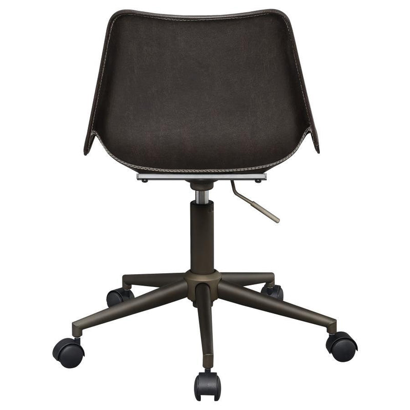 Carnell - Upholstered Adjustable Home Office Desk Chair - Brown