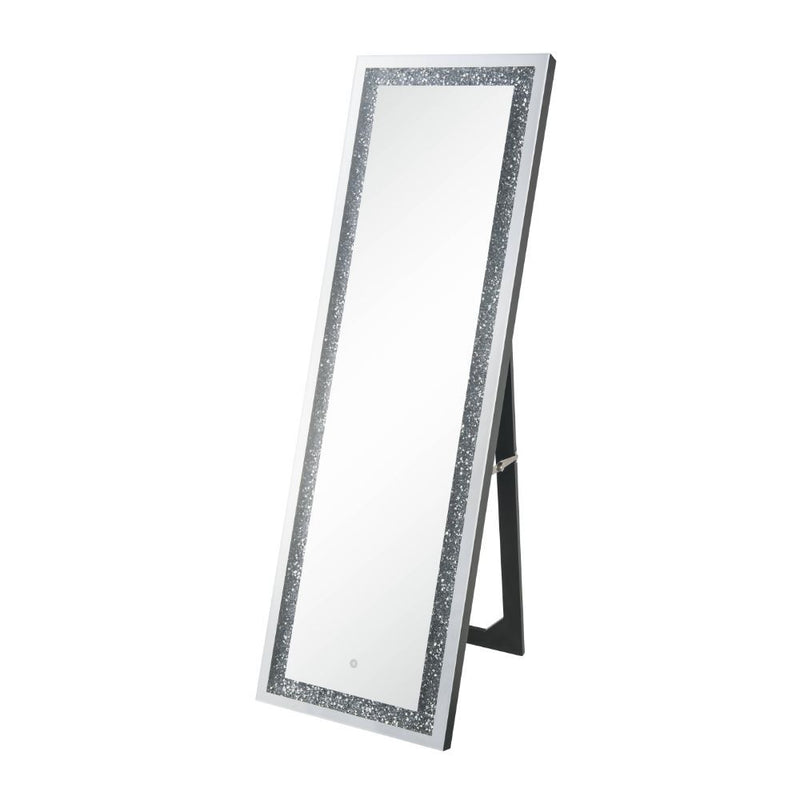 Noralie - Floor Mirror - Mirrored & Faux Diamonds - 60"