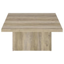 Devar - Square Engineered Wood Coffee Table - Distressed Pine