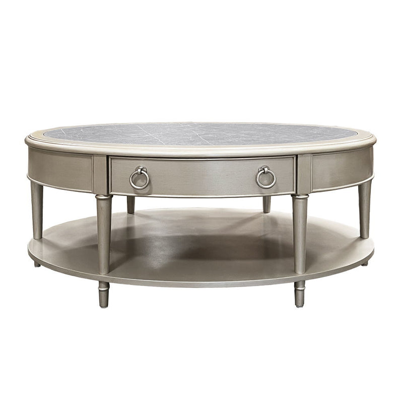 Kasa - Coffee Table - Sintered Stone Top & Champagne