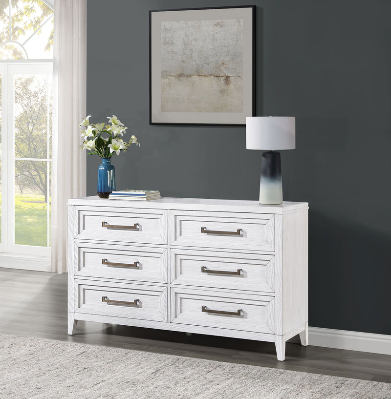 Marielle - 6 Drawer Bedroom Dresser - Distressed White