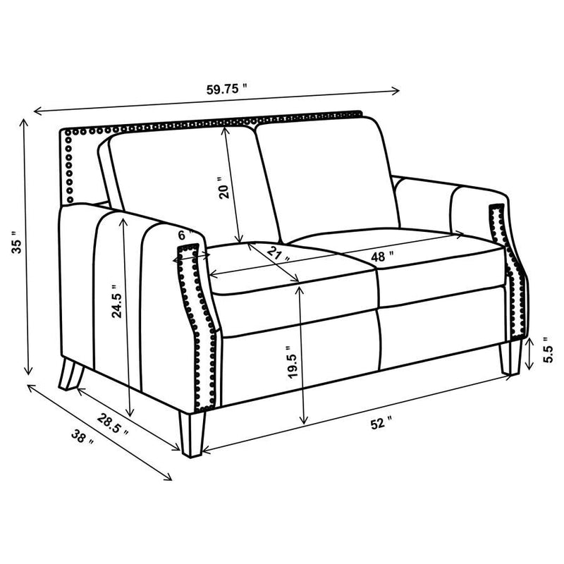 Leaton - Recessed Arms Living Room Set