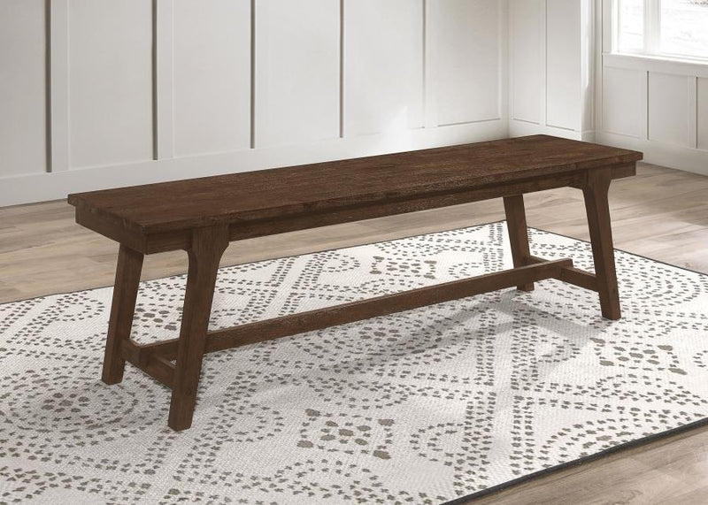 Reynolds - Wood Trestle Base Dining Bench - Brown Oak