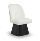 Marlowe - Linen Textured Fabric Upholstered Swivel Dining Side Chair - Stained Black