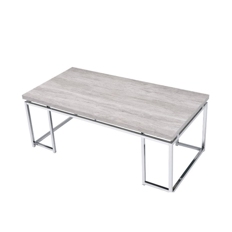 Chafik - Coffee Table - Natural Oak & Chrome