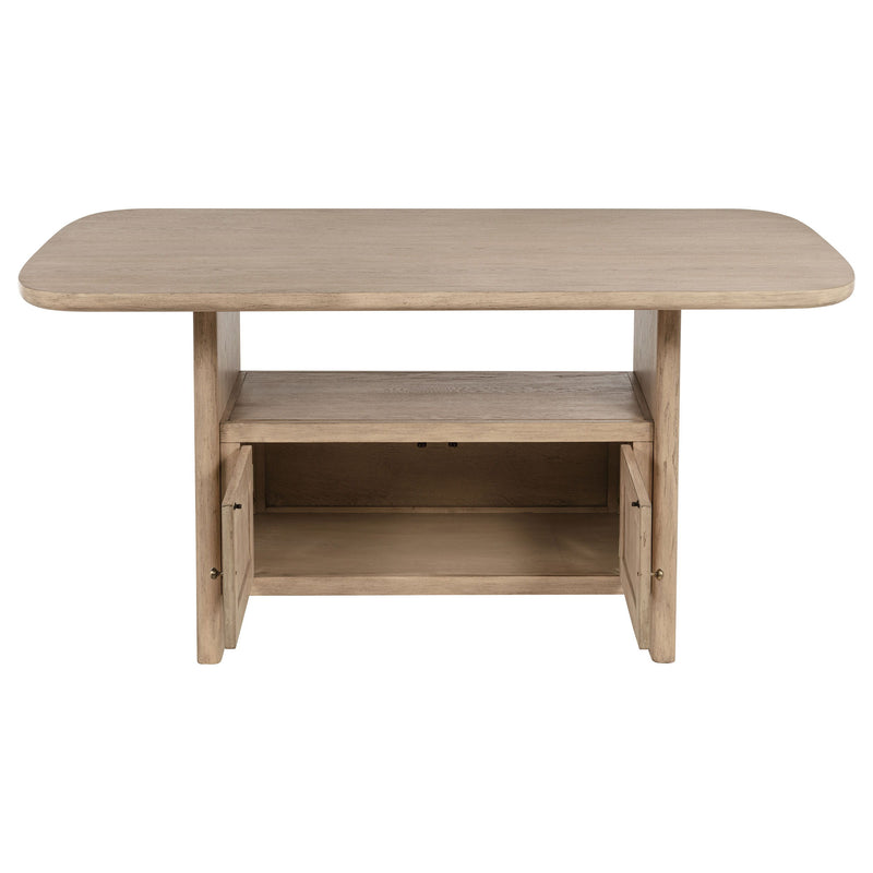 Kailani - Cane Counter Height Storage Dining Table - Beige Oak