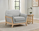 Vaughn - Fabric Upholstered Flared Arm Accent Chair - Gray
