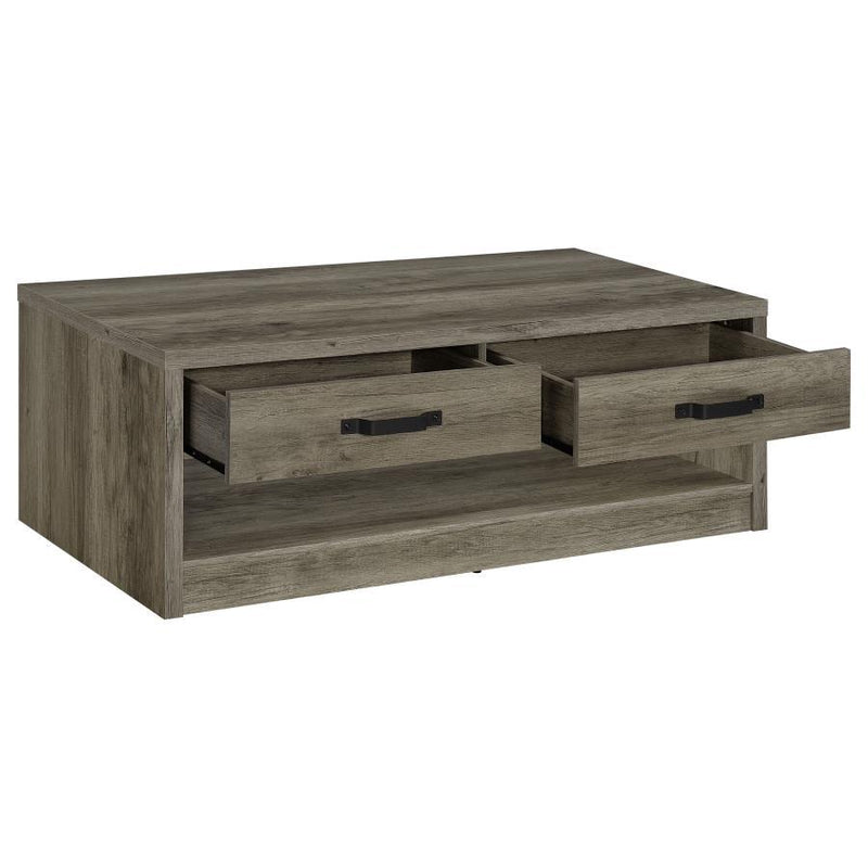 Felix - 2-Drawer Engineered Wood Coffee Table - Gray Driftwood