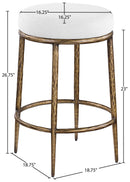 Ferro - Upholstered Backless Counter Stool With Brushed Gold Base