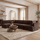 Hammond - Velvet Performance Fabric Upholstered 5 Piece L-Shaped Sectional