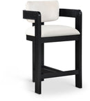 Sacha - Velvet Stool With Black Base