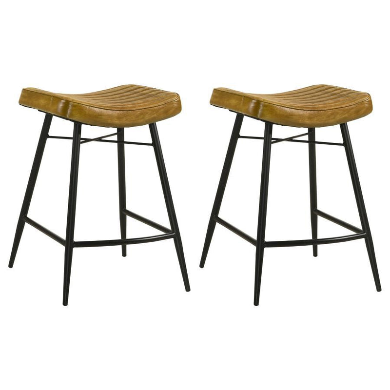 Bayu - Leather Upholstered Counter Stool (Set of 2)