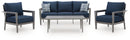 Gali - Sofa / Chairs / Table Set (Set of 4) - Gray / Blue
