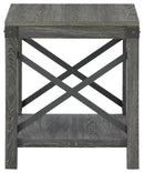 Freedan - Square End Table - Grayish Brown
