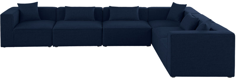 Cube - Modular Sectional 6 Piece - Navy - Fabric - Modern & Contemporary