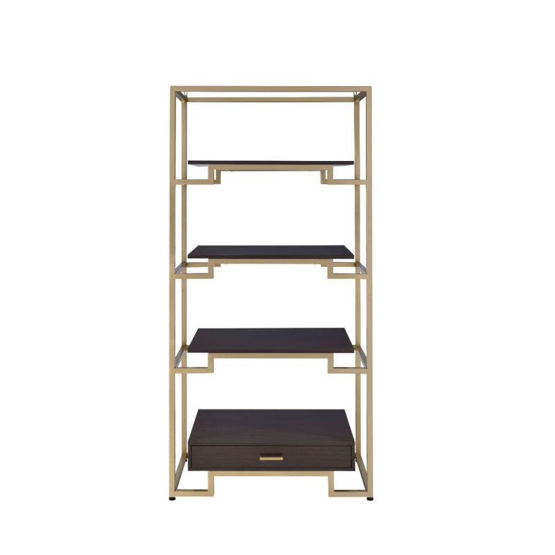 Yumia - Bookshelf - Gold & Clear Glass