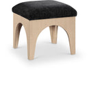 Lawson - Chenille Fabric Ottoman - Natural Base