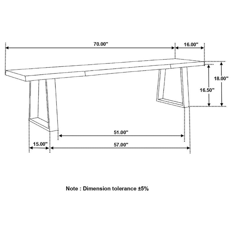 Ditman - Live Edge Wood Dining Bench - Gray Sheesham