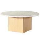 Qwin - Coffee Table With Marble Top - Marble Top & Oak