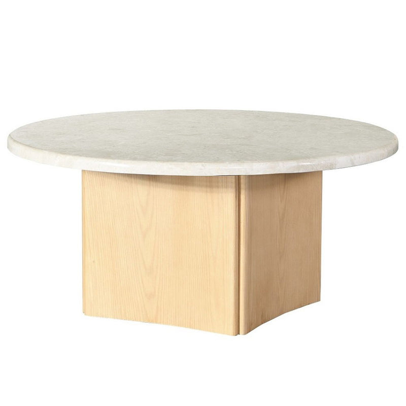 Qwin - Coffee Table With Marble Top - Marble Top & Oak