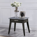 Zemocryss - End Table - Sintered Stone Top Marble Top & Dark Brown