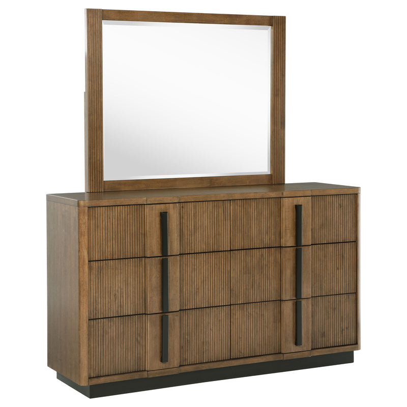 Terrace - 6-Drawer Dresser And Mirror - Ash Brown