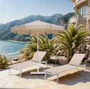 Amalfi - Aluminum Patio Umbrella - White Base / White Pole