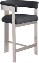 Romeo - Boucle Counter Stool With Silver Base (Set of 2)