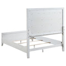 Marielle - Queen Headboard LED Panel Bed - Distressed White