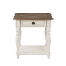Florian - End Table - Oak & Antique White