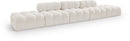 Ames - 5 Piece Boucle Upholstered Modular Sofa With 2 Armless Seats
