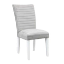 Elizaveta - Side Chair (Set of 2) - Gray Velvet &White High Gloss