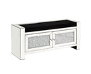 Noralie - 47" Bench With Storage - Mirrored & Faux Diamonds