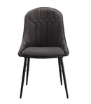 Abraham - Side Chair (Set of 2) - Dark Gray Fabric & Black