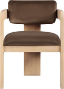 Sacha - Velvet Dining Chair With Natural Base (Set of 2)