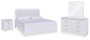 Jarlee - 4 Pc. - King Panel Bed, Dresser, Mirror And Nightstand - White
