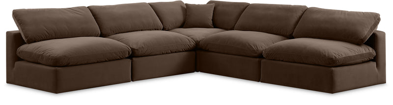Comfy - 5 Piece Velvet Modular Corner Armless Sectional