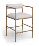 Axis - Linen Textured Beige Fabric Upholstered Counter Stool (Set of 2)