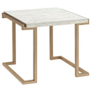 Boice II - End Table - Faux Marble Top & Champagne
