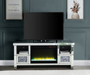 Noralie - 26" TV Stand With Fireplace - Mirrored & Faux Diamonds