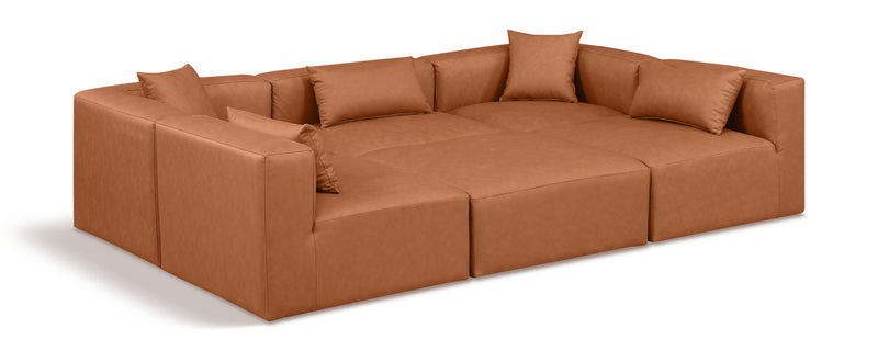 Cube - 6 Piece Modular Sectional - Cognac