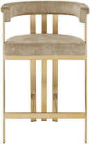 Marcello - Counter Stool With Brushed Gold Iron Frame (Set of 2) - Beige
